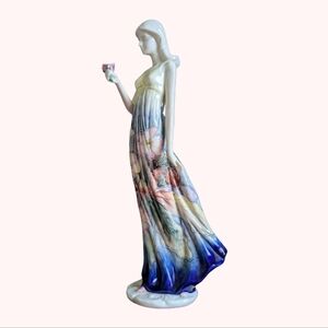 Tupton Ware "Lily" Elegant Floral Figurine in Blue and Cream